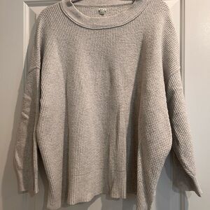 Aerie Gray Cowl Neck Sweater with Textured Knit